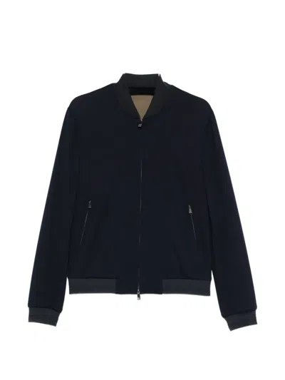 Corneliani Zip-up Bomber Jacket In Black