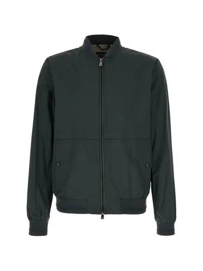 Corneliani Zip-up Bomber Jacket In Green
