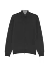 Corneliani 하이 넥 집업 스웨터 In Black