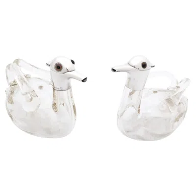 Pre-owned Cornelius Desormeaux Saunders And James Francis Hollings Shepherd Silver And Glass Duck Decanters Art Nouveau Hukin & Heath