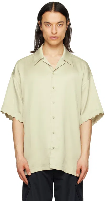 Cornerstone Green Scalloped Shirt In Licorice