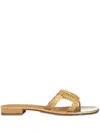 Cornetti Argoese Flat Sandals In Gold