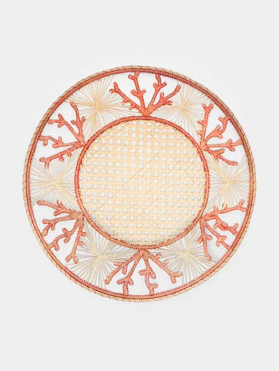 Coro Cora Coral Handwoven Iraca Palm Placemats (set Of 4) In Multi
