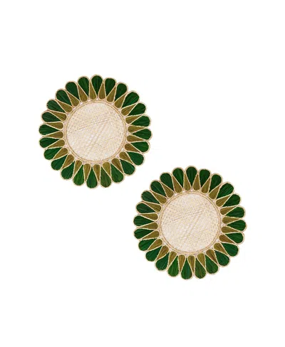 Coro Cora Drops Placemat - Set Of 2 In Green