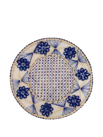Coro Cora Floral Round Placemat In Blue