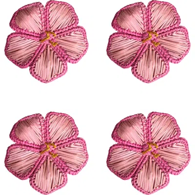 Coro Cora Hibiscus 3d Napkin Ring In Pink