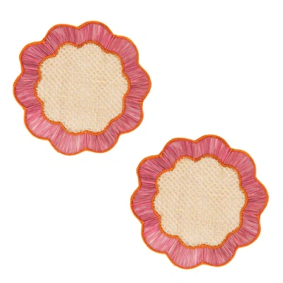 Coro Cora Hibiscus 3d Placemat In Pink