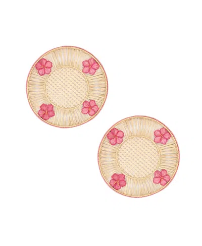 Coro Cora Hibiscus 3d Placemat - Set Of 2 In Pink