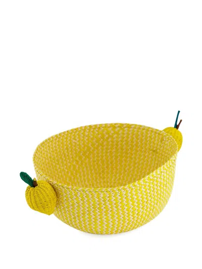 Coro Cora Lemons Palm-fiber Bowl In Yellow