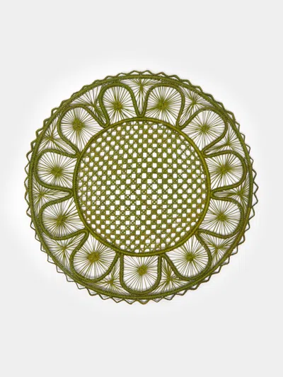Coro Cora Nube Handwoven Iraca Palm Placemats (set Of 4) In Green