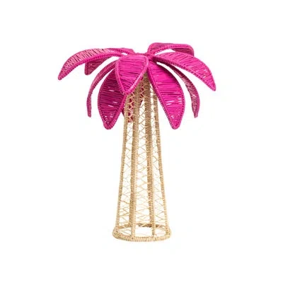 Coro Cora Palm Tree Candle Holder - Large In Hot Pink
