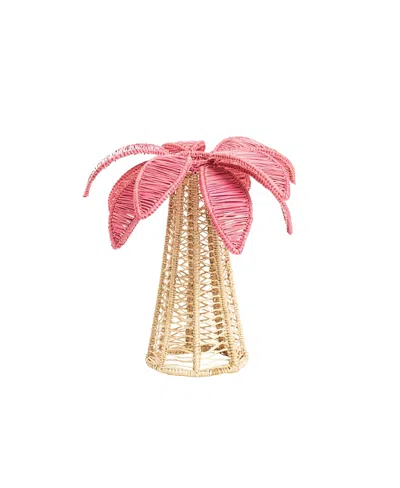 Coro Cora Palm Tree Candle Holder In Pink