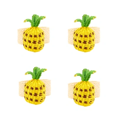 Coro Cora Pineapple Napkin Ring In Yellow