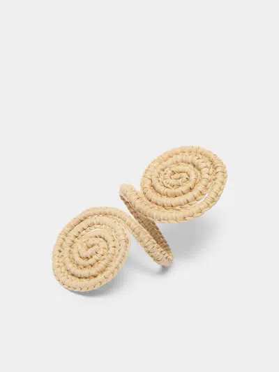 Coro Cora Spiral Handwoven Iraca Palm Napkin Rings (set Of 4)