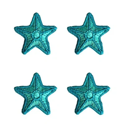 Coro Cora Starfish 3d Napkin Ring - Set Of 4 In Blue