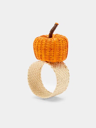 Coro Cora Thanksgiving Handwoven Iraca Palm Napkin Rings (set Of 4)  Abask Gift Set In Multi
