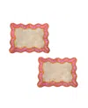 Coro Cora Wavy Rectangular Placemat - Set Of 2 In Pink
