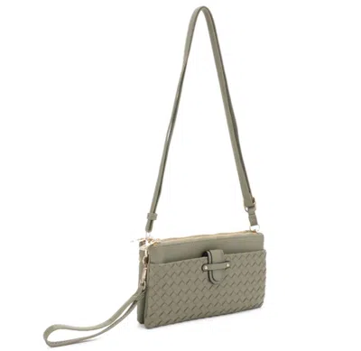 Coronet Women's Maria Woven Crossbody Bag In Sage In Gray