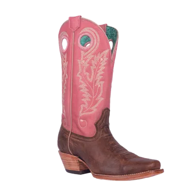 Pre-owned Corral Boots Corral Ladies Embroidered Brown & Pink Western Boots A4459 In Pink, Brown