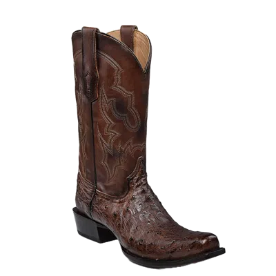 Pre-owned Corral Boots Corral Men's Brown Ostrich Narrow Square Toe Western Boots A4548