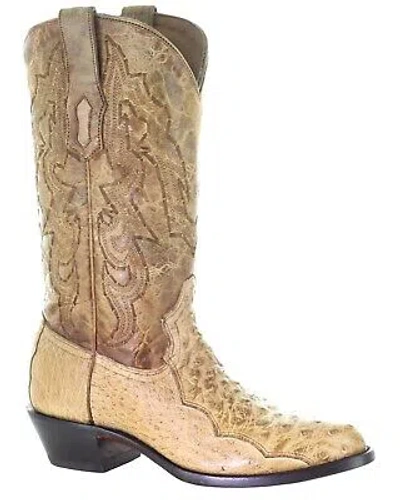 Pre-owned Corral Boots Corral Men's Ostrich Embroidery Western Boot - Round Toe - A4011 12 D In White