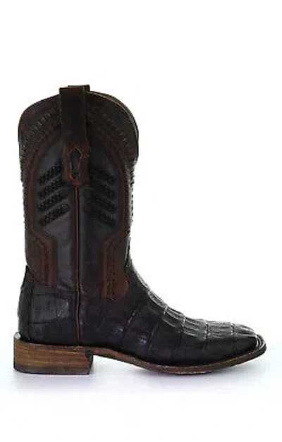 Pre-owned Corral Boots Corral Mens Cowboy Boots Caiman Oiled Brown