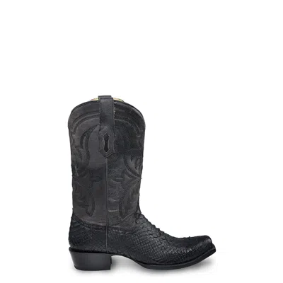 Pre-owned Corral Boots Corral Mens Embroidery Narrow Square Toe Black Python 12in Cowboy Boots