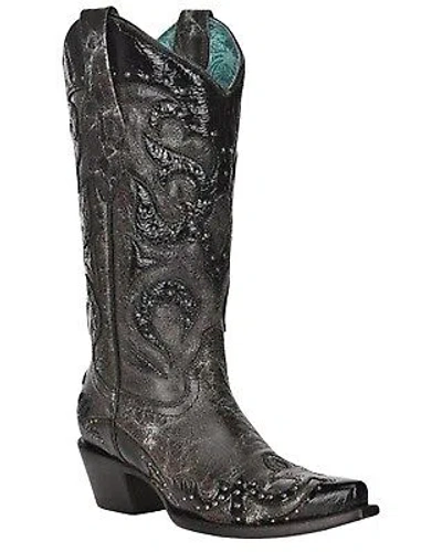 Pre-owned Corral Boots Corral Women's Embellished Western Boot - Snip Toe - Z5128 In Black