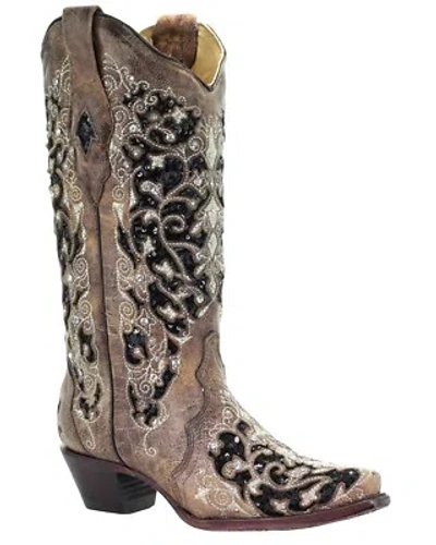 Pre-owned Corral Boots Corral Women's Embroidered Western Boot - Snip Toe - A3569 In Brown