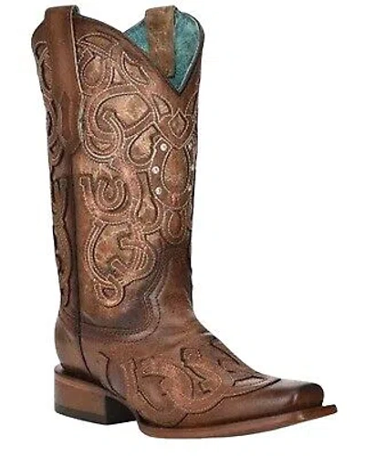 Pre-owned Corral Boots Corral Women's Horseshoe Western Boot - Square Toe - Z5136 In Brown