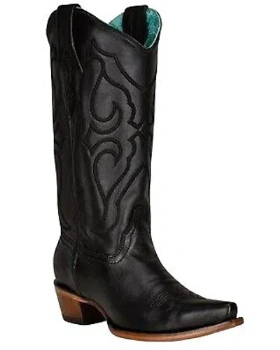Pre-owned Corral Boots Corral Women's Matching Stitch Pattern And Inlay Western Boot - Snip Toe - Z5072 In Black