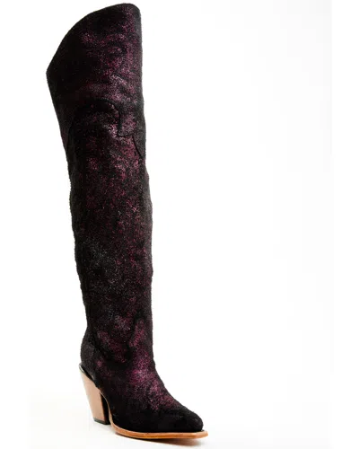 Pre-owned Corral Boots Corral Women's Metallic Tall Western Boot - Snip Toe - Z5241 In Gray