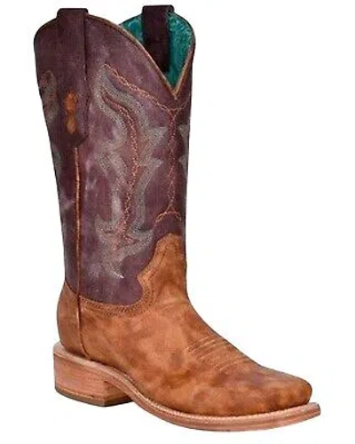 Pre-owned Corral Boots Corral Women's Rodeo Collection Western Boot - Broad Square Toe - A4252 In Beige