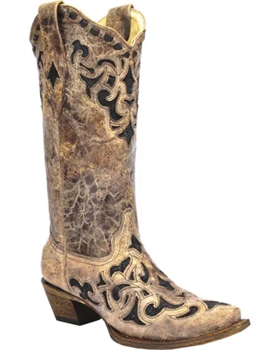 Pre-owned Corral Boots Corral Women's Stingray Inlay Cowgirl Boot Snip Toe - A3188 In Brown