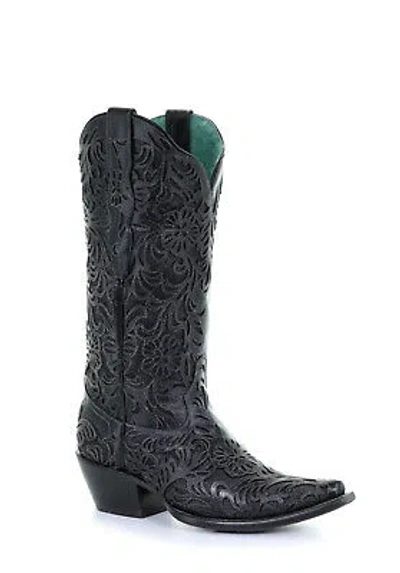 Pre-owned Corral Boots Corral Womens Fashion Boots Leather Lorraine Black Timeless