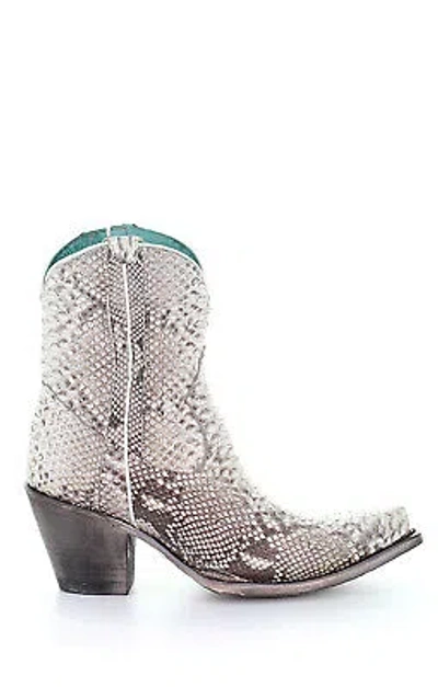 Pre-owned Corral Boots Corral Womens Python Cowboy Boots Snake Natural