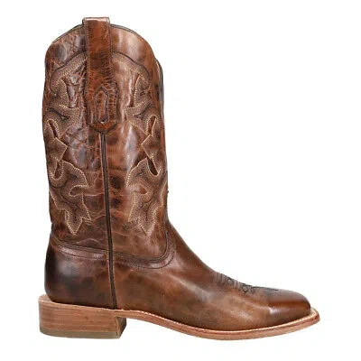 Pre-owned Corral Boots Embroidery Wide Square Toe Cowboy Mens Brown Casual Boots A4264