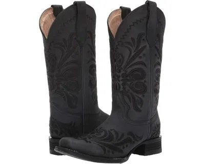 Corral Boots L5464 Women's Us Black Embroidery Square Toe Western Zogg1661
