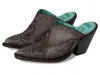 Corral Boots Lady Inlay Embroidery Studs Mule In Brown