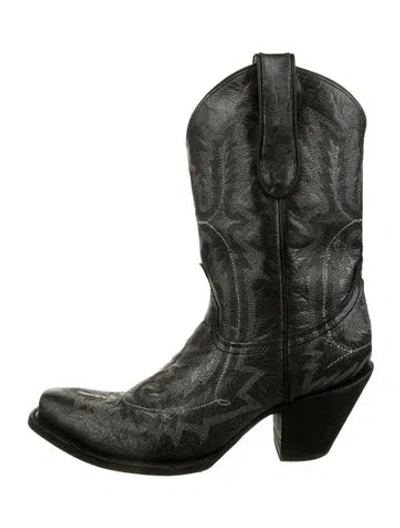 Pre-owned Corral Boots Leather Printed Western Boots In Green