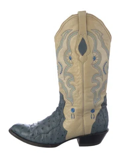 Pre-owned Corral Boots Leather Western Boots In Blue