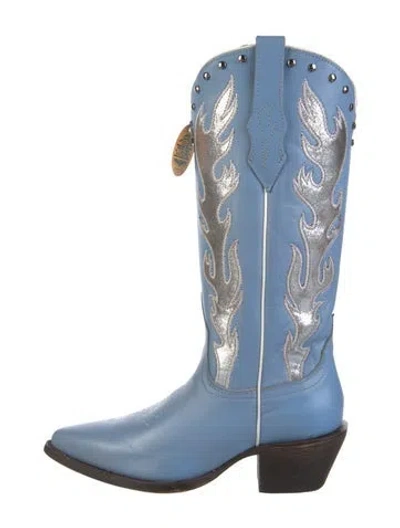 Pre-owned Corral Boots Leather Western Boots In Blue