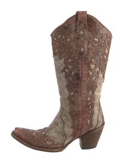 Pre-owned Corral Boots Leather Western Boots In Brown