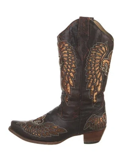 Pre-owned Corral Boots Leather Western Boots In Brown