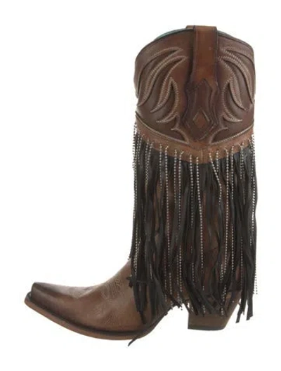 Pre-owned Corral Boots Leather Western Boots In Brown