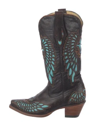 Pre-owned Corral Boots Leather Western Boots In Brown