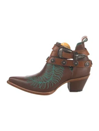 Pre-owned Corral Boots Leather Western Boots In Brown