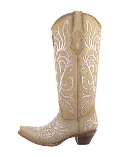 Pre-owned Corral Boots Leather Western Boots In Neutral