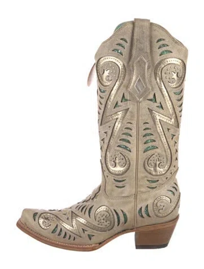 Pre-owned Corral Boots Leather Western Boots In Neutral