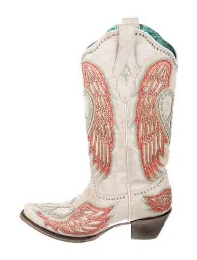 Pre-owned Corral Boots Leather Western Boots In Neutral